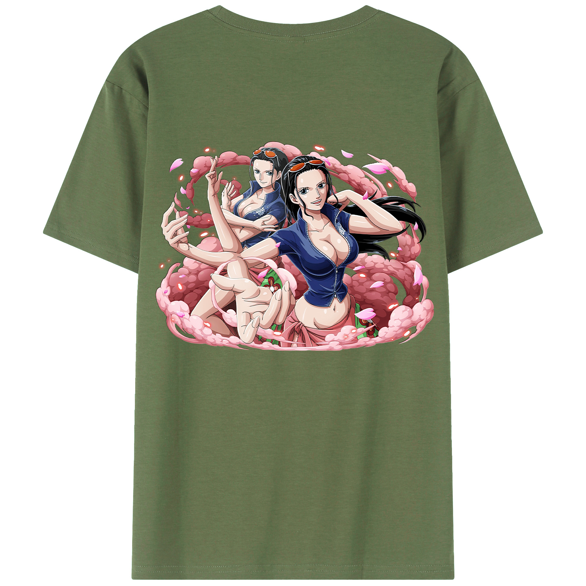 ワンピース ニコ・ロビン ONE PIECE Nico Robin 綿100％ メンズ半袖Tシャツ（バックプリント） 通気性